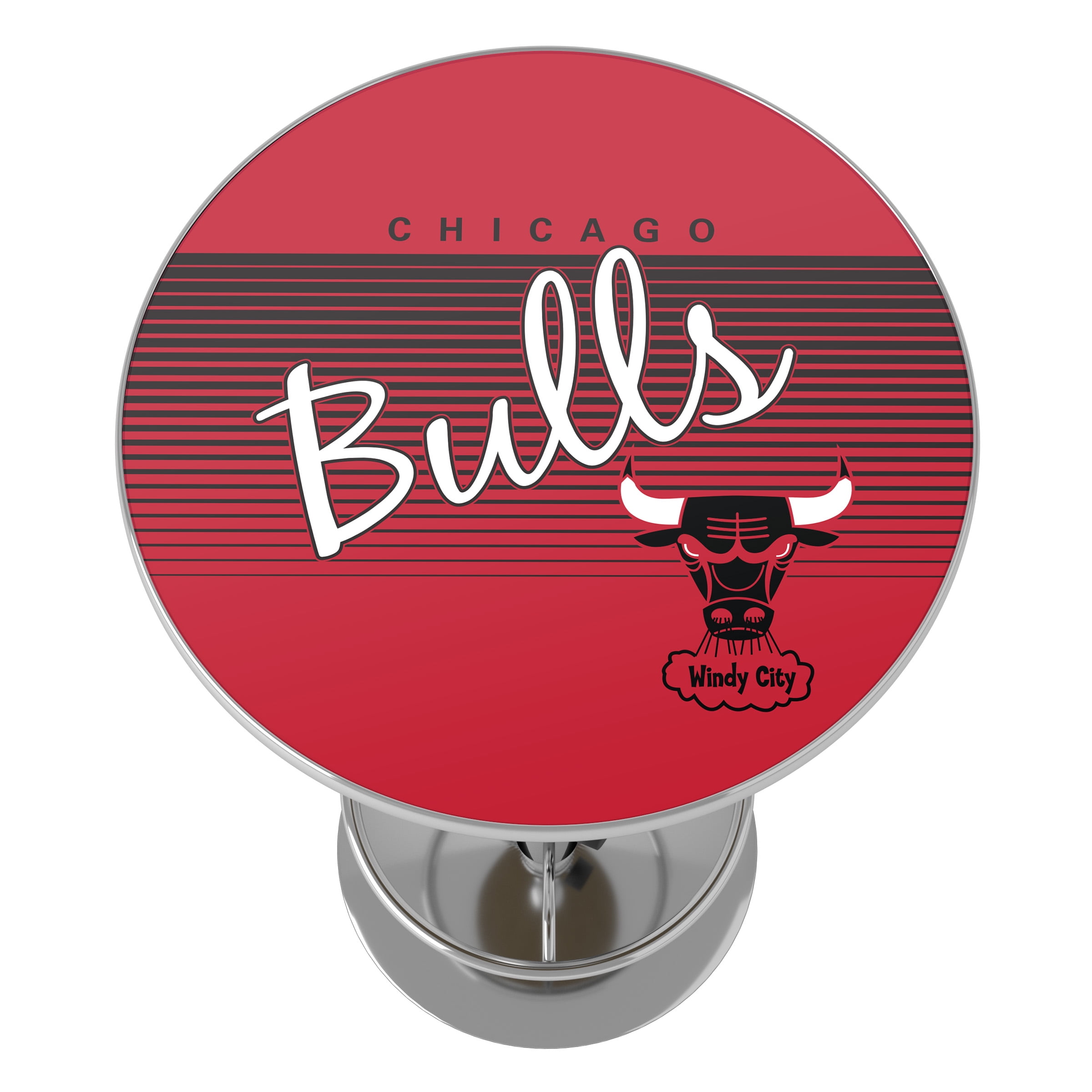 Chicago Bulls Hardwood Classics Bar Table with Adjustable Footrest and Acrylic Top