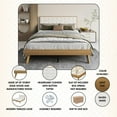 thumbnail image 3 of Castle Place Elegant Mid-Century Wooden Full Platform Bed, Light Oak, 3 of 8