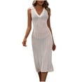 thumbnail image 3 of Gaecuw Swimsuit Cover up Dress for Women V Neck Sundresses Sleeveless Ankle Length Long Dresses Shift Vacation Dresses Casual Solid Cute Dresses Going Out Dresses Day Dresses Beach Dresses, 3 of 9