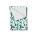thumbnail image 2 of Teal and White Soft Flannel Fleece Blanket, Abstract Triangle Shapes with Bold Colored Stripes Simplistic and Monochrome, Cozy Plush for Indoor and Outdoor Use, 50" x 70", Teal White, by Ambesonne, 2 of 5