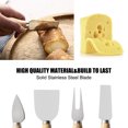thumbnail image 3 of Zootealy 4 PCs Cheese Cutter Set With Wood Handle Stainless Steel Cheese Slicer Cheese Cutlery, 3 of 7