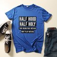 thumbnail image 1 of ICHUANYI Clearance Fashion Women Summer Letter Printing Short Sleeve Shirt Casual Tops Blouse(Blue, XL) ICHUANYI WER2023081207351, 1 of 3