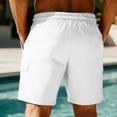 thumbnail image 6 of qolati Mens Cargo Shorts Elastic Waist Drawstring Running Hiking Bermuda Shorts Knee Length Casual Summer Beach Shorts with Multiple PocketsWhiteM, 6 of 6