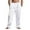 White, variant on Men PantsMen's Cotton Linen Pants Summer Thin Style Casual Straight Leg Tie String Drawstring Long Pants with Pockets Sizes S-3XL