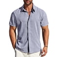 thumbnail image 1 of Camisa MAPICK de lino para hombre, casual, con botones, manga corta, 1 of 6