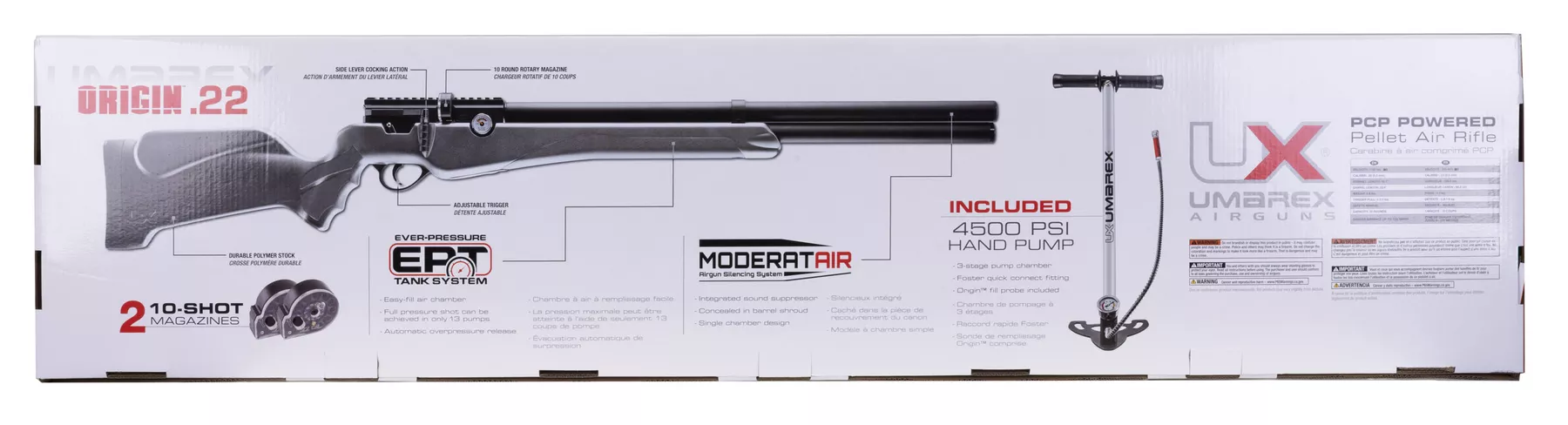 UMAREX Origin .22 Caliber PCP Air Rifle Kit with Hand Pump and Rotary Magazines