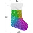 thumbnail image 2 of Colorful Sparkle Glitter Christmas Stockings Christmas Presonalized Large Stocking Sock, Set of 1 Xmas Party Winter Decor Candy Bag Family Holiday Gift, 17.7 Inch, 2 of 7