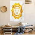 thumbnail image 2 of Chakra Tapestry, Traditional Known Chakra Icon with Ragged Brushstrokes Secret of Earth Artistic Print, Wall Hanging for Bedroom Living Room Dorm Decor, 60W X 80L Inches, Orange, by Ambesonne, 2 of 5