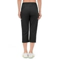 thumbnail image 3 of Little Donkey Andy Women's Ultra-Stretch Quick-Dry Capri Pants - Lightweight, Drawstring Waist, Cooling Comfort for Hiking, Travel, and Casual Wear Black XL, 3 of 7