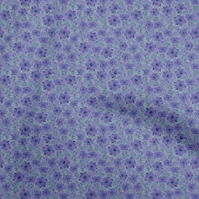 oneOone Velvet Medium Blue Fabric Tropical Craft Projects Decor Fabric Printed By The Yard 58 Inch Wide