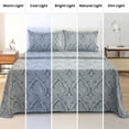 thumbnail image 4 of Lux Decor 4 Piece Queen Sheet Set, Brushed Microfiber Paisley Printed Bed Sheet Set with up to 16" Deep Pocket Fitted Sheet, Flat Sheet & 2 Pillowcases - Easy Care (Grey), 4 of 9
