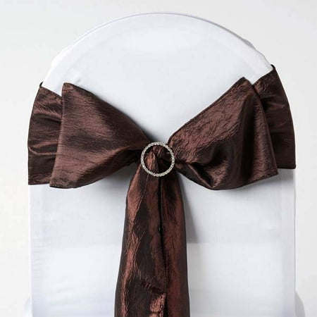 Make Pew Bows Wedding Efavormart 5pc x Taffeta Crinkle Sash for Wedding Events Banquet Decor Chair Bow Sash Party Decoration Supplies ()