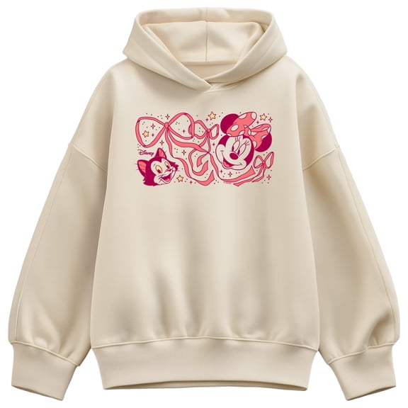 Disney - Minnie and Figaro Bows - Women's Oversized Fleece Hoodie Sweatshirt