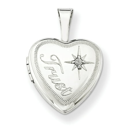 Lockets Sterling Silver & Diamond Trust 12mm Heart Locket