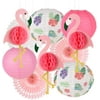 Hawaiian Summer Beach Luau Tropical Party, Pink Flamingo Bachelorette Party Decorations for Girls, Pom Poms Paper Flowers Tissue Fans Lanterns for Women Birthday Party