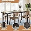 Waleaf 69" Acacia Wood Dining Table Set for 6-8 Person, Natural Stained Indoor Outdoor Kitchen Table with Iron Legs