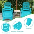 thumbnail image 5 of S AFSTAR Patio Chaise Lounge Chair, Folding Lounger Chair with 2 Flexible Wheels & 5 Adjustable Positions, Plastic Lounge Recliner for Outside Poolside Beach Sunbathing, Assembly-Free (2, Turquoise), 5 of 11