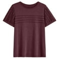 thumbnail image 6 of SUNBS Blouses for Women Short Sleeve Lace Tops Dressy Casual Tees, Sizes S-2XL, 6 of 10