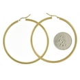 thumbnail image 5 of 14K Yellow Gold 60mm x 3mm Classic Round Hoop Earrings, 5 of 8