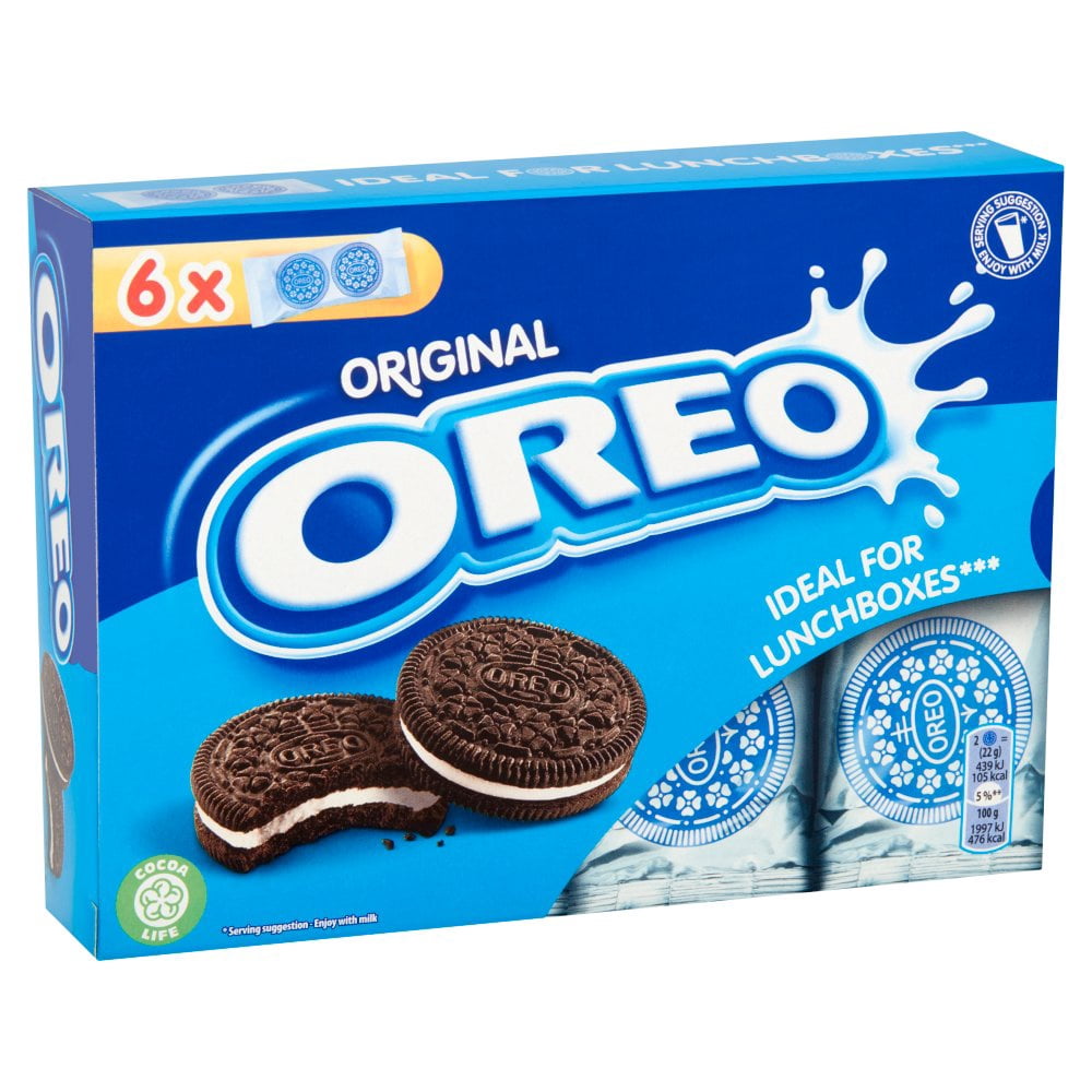 OREO Original Vanilla Sandwich Biscuits 6 Snack Packs 132g (pack of 7)