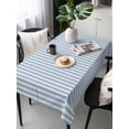 thumbnail image 6 of Blue Striped Table Cloth, Modern Simple Farmhouse Beige Vintage Waterproof Tablecloth for Rectangle Tables, Reusable Washable Fabric Table Cover for Restaurant Kitchen Dining Tables 60"x120", 6 of 6