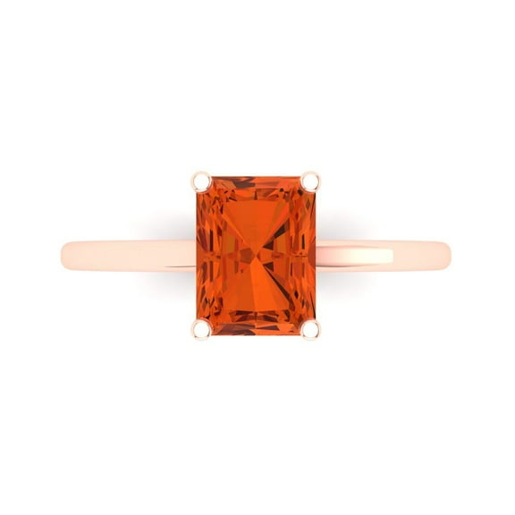 Solitaire Engagement Ring for Women - 2ct Simulated Red Diamond in 14K Rose Gold Promise Ring