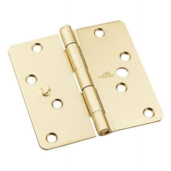National Hardware 5006802 4 in. Satin Brass Steel Door Hinge, 3 per Pack - Pack of 5