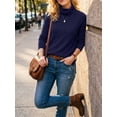 thumbnail image 3 of Anygrew Women Pullover Sweater Long Sleeve Casual Sweaters for Women Turtleneck Knit Jumper, 3 of 7