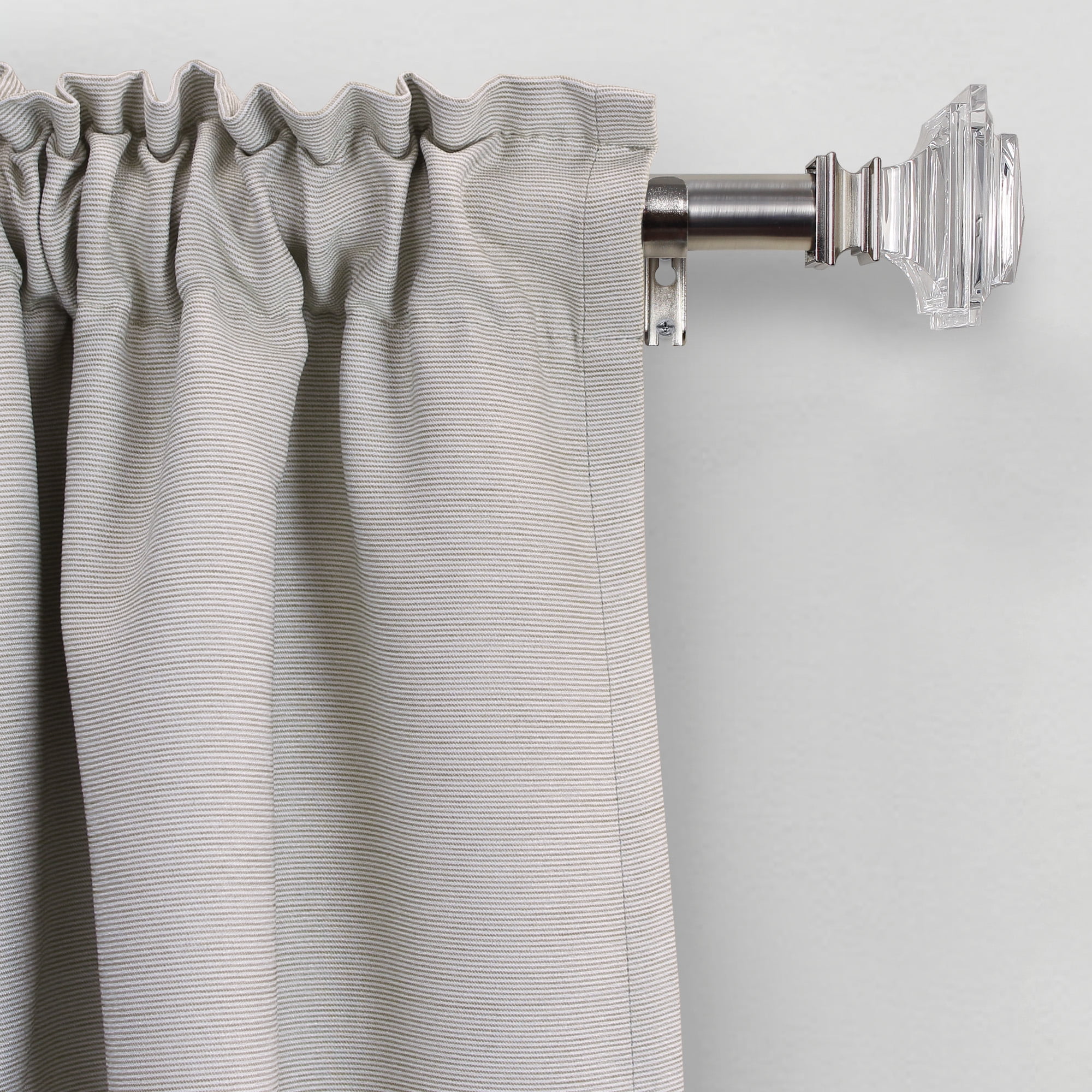Better Homes & Gardens 1 in Brushed Nickel Acrylic Square Single Curtain Rod, 32 in-120 in