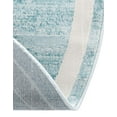 thumbnail image 6 of Jill Zarin Uptown Collection Area Rug - Lenox Hill (5' 3" Round Turquoise/Ivory), 6 of 6