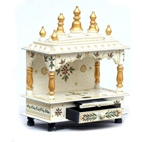 D'Dass Rajasthani Vintage Wooden Temple Pooja Mandir Mandap Temple for Home