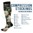 thumbnail image 2 of FORMRS Womens Knee High Socks Casual Long Thick Travel Daily Wear, 1 Pair, White and Pink Roses, 2 of 6