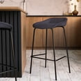 thumbnail image 3 of LeisureMod Servos Modern Barstool with Upholstered Faux Leather Seat and Powder Coated Iron Frame, Black, 3 of 9