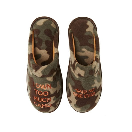 Dearfoams Men's Novelty Fleece Scuff slippers