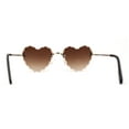 thumbnail image 4 of Hippie Flower Petal Beveled Lens Heart Shape Rimless Sunglasses Gold Brown, 4 of 4