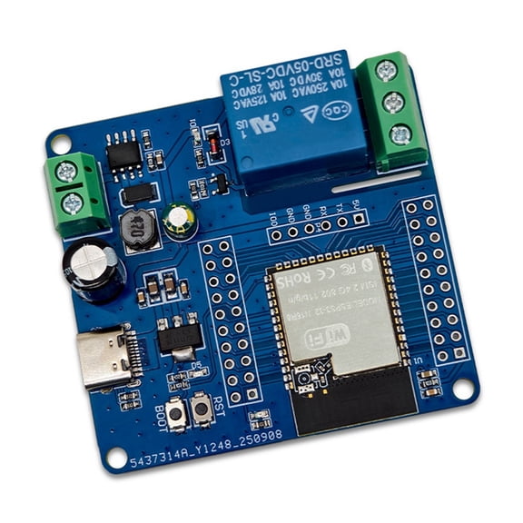 ESP32-S3 WIFI Bluetooth Development Board Module DC 5-60V Powered Single-Channel Relay Module USB C Interface