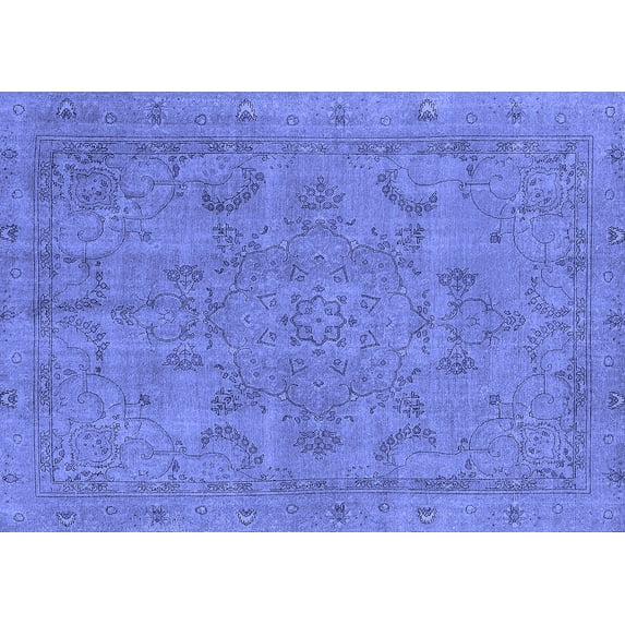 Ahgly Company Indoor Rectangle Oriental Blue Industrial Area Rugs, 4' x 6'