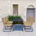 thumbnail image 1 of vidaXL 7 Piece Outdoor Dining Set Poly Rattan and Glass, 1 of 5