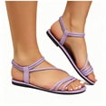 thumbnail image 7 of Caywon Women Strappy Sandals, Elastic Ankle Strap Flat, Open Toe Slip On Summer, Comfortable Ladies Beach Shoes Sandalias Mujer, 7 of 7