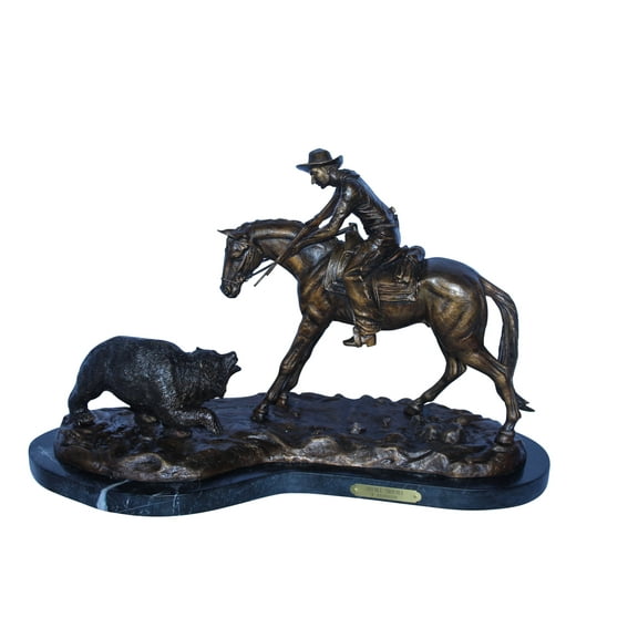 Nifao Remington Double Trouble Bronze Statue, Dynamic Western Decor – Home Decor Sculpture, 28"L x 15"W x 17"H