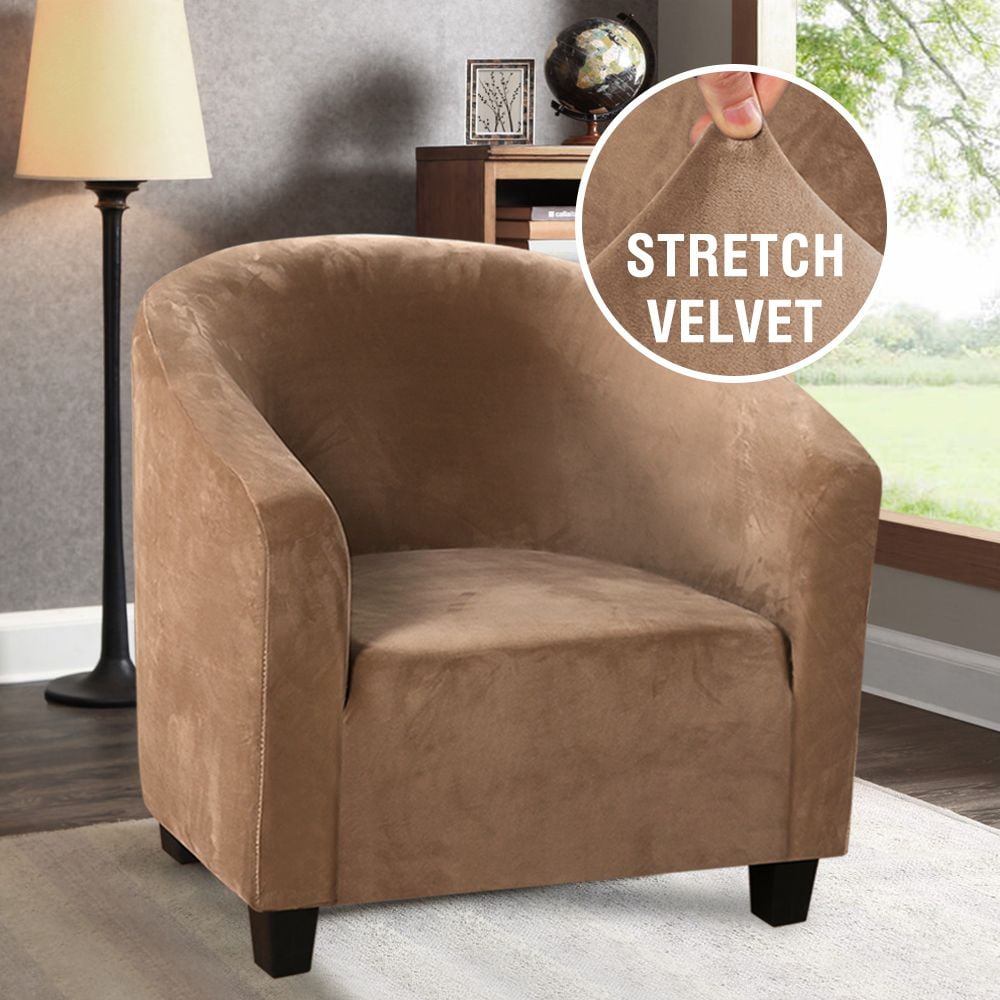 H.VERSAILTEX Velvet Tub Chair Slipcover High Stretch Club Chair Cover