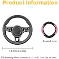 thumbnail image 2 of 15 Inch Rhinestone Steering Wheel Cover for Women, Sparkly Crystal Diamond Bling Soft Leather Elastic Protector, Universal Fit Car Interior Accessories, 2 of 7