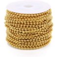 thumbnail image 1 of 10 Yards Beaded Pull Chain Extension Steel Ball Spool Extension DIY Jewelry Making Accessories Connector,Golden 2.4mm, 1 of 1
