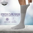 thumbnail image 3 of Diamond Star Men’s Tube Socks – Premium Cushioned Cotton Over the Calf Athletic Knee High Socks (Grey - 6 Pairs 31 inches Big & Tall Over The Calf Socks fit size 13-16), 3 of 8
