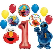 Sesame Street Party Supplies 1st Birthday Cookie Monster Elmo and Friends Balloon Bouquet