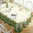 thumbnail image 6 of Oval Easter Tablecloth 60x84Inch, Spring Floral Leaf and Bunny Easter Egg Watercolor Tablecloth, Waterproof Wrinkle Resistant Tablecloth, Holiday Kitchen Dining Spring Easter Decor, 6 of 6