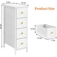 thumbnail image 3 of Narrow Storage Cabinet, Narrow Nightstand Dresser with 4 Drawers, Slim Fabric Dresser Storage Tower for Small Spaces, White Dresser, for Bedroom, Bathroom, Laundry, Closet, 3 of 8