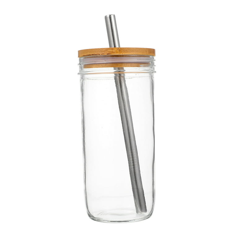 Glass Can Shaped Cup with Straw & Wooden Lid – Haven Home Company