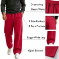 thumbnail image 3 of RJMDKXZ Mens Sweatpants Fleece Baggy Wide Leg Oversized Casual Elastic Waist Drawstring Trouser with 4 Pockets, 3 of 7