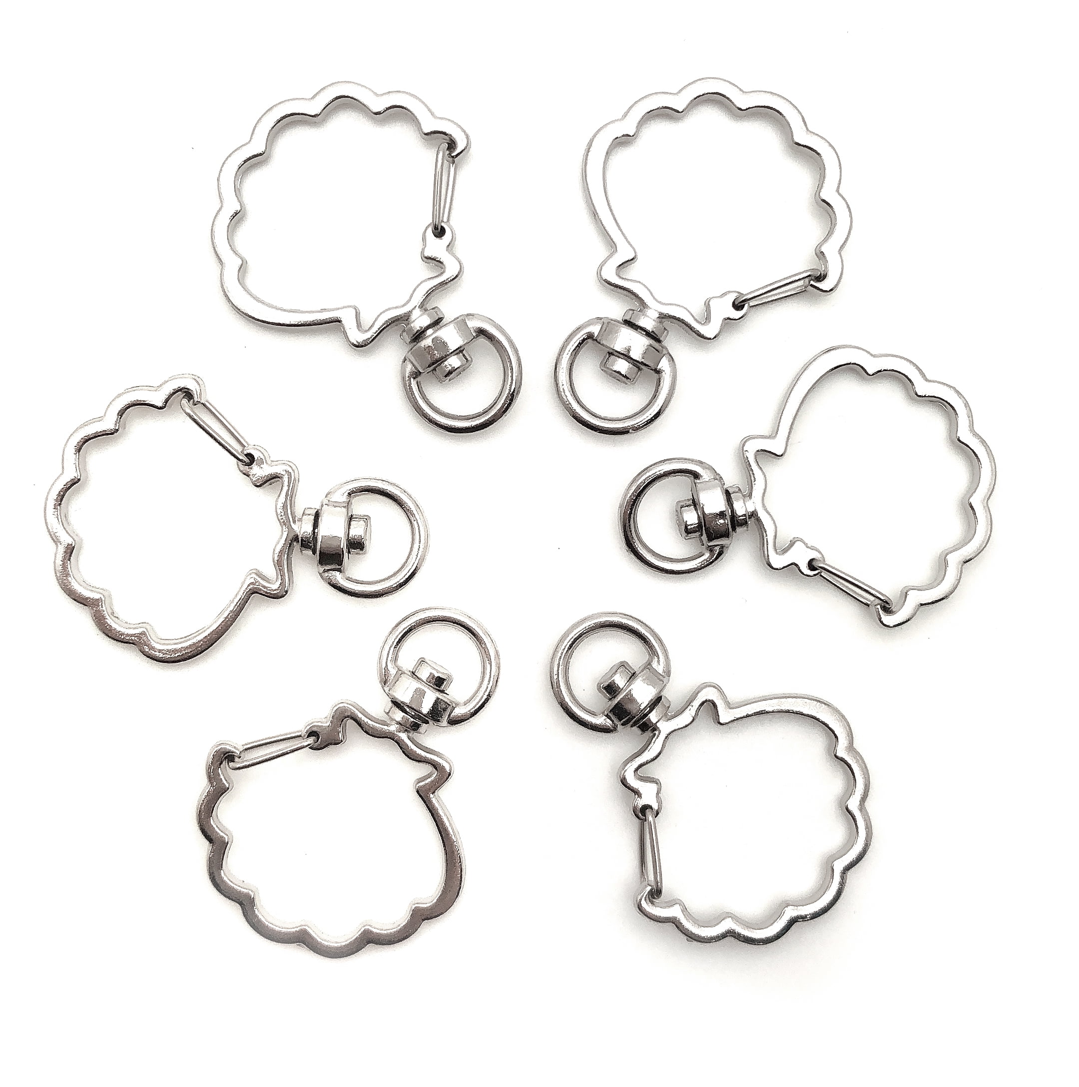 Pack of 100 pieces Metal Clam Shaped Spring Snap Keychain Clip Hanging Buckle Key Ring DIY Craft Key Chains Accessories